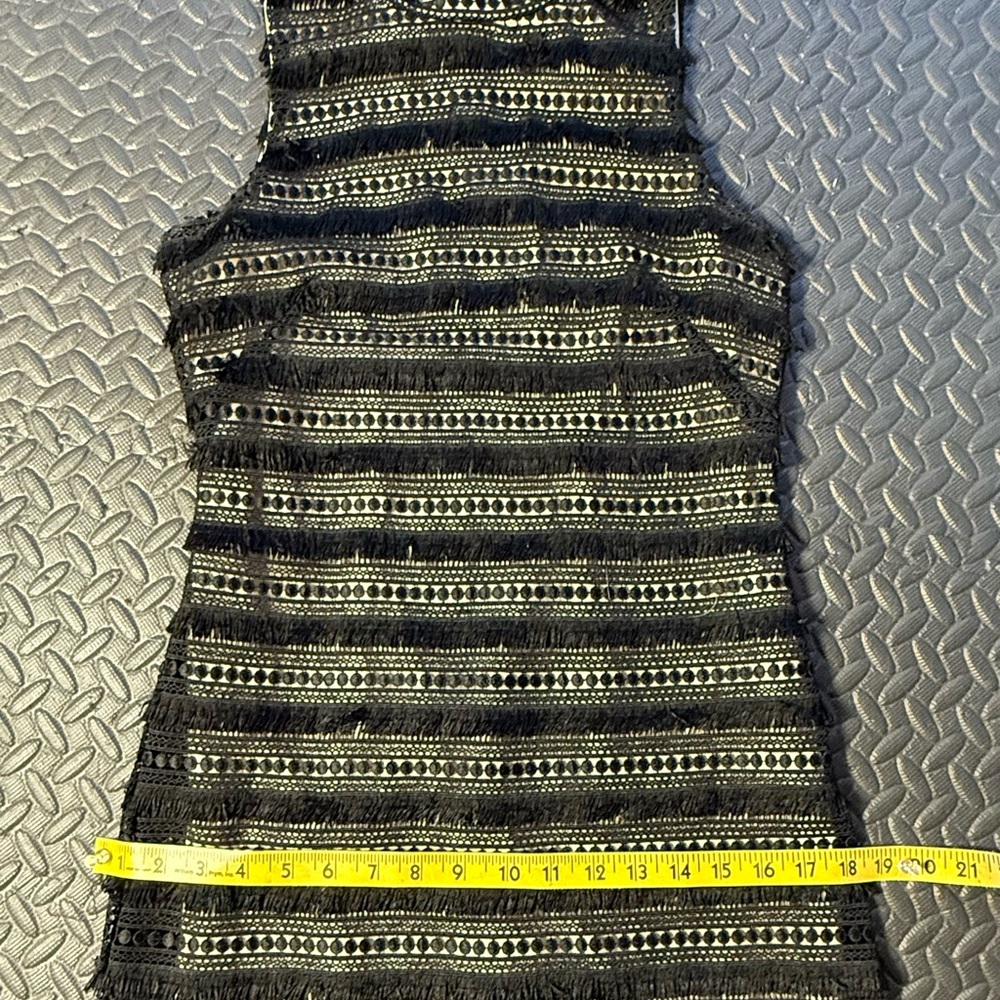 J. Crew Black Lace & Fringe Sheath Dress Size 00 - Picture 7 of 11